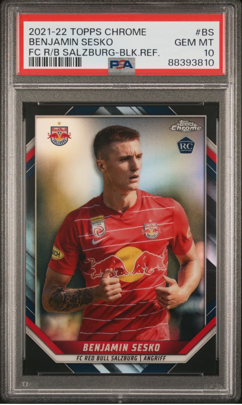 2021 22 topps ucl #161 benjamin Šeško rookie card bgs 10 pristine (copy) 2021 22 topps ucl #161 benjamin Šeško rookie card bgs 10 pristine (copy)